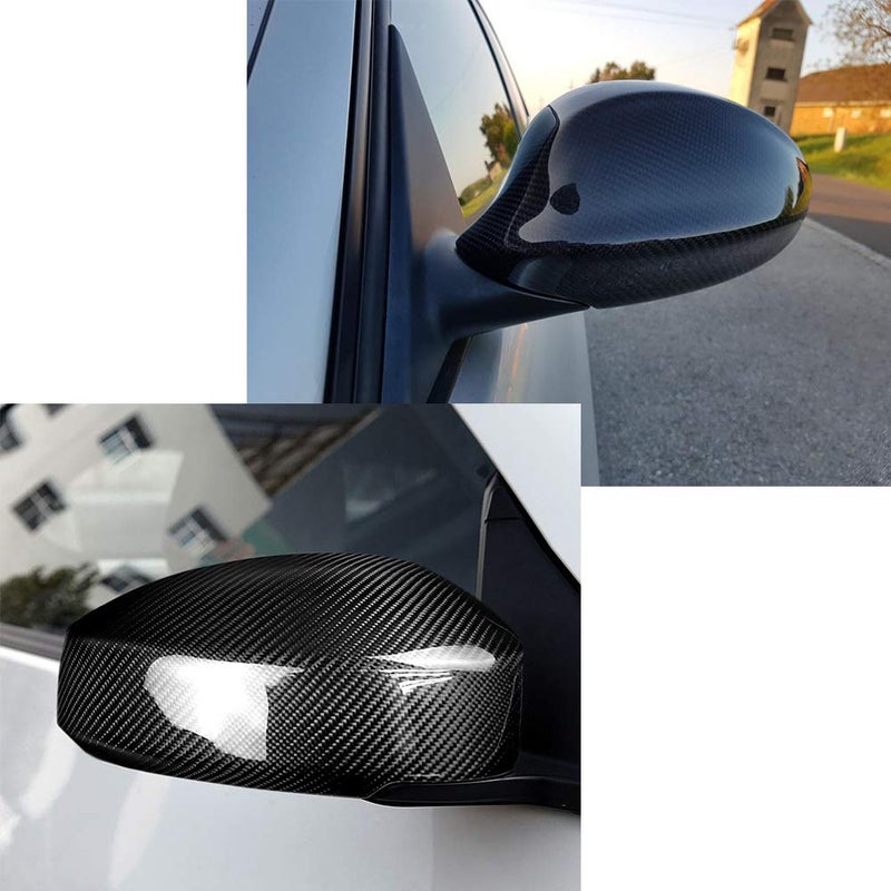 MCARCAR KIT Real Carbon Fiber Mirror Cover Caps Fit for Nissan 350Z Z33 Coupe Convertible 2003-2009 Add-on CF Door Rearview Mirror Caps Car Exterior Outside Shell - Image 2